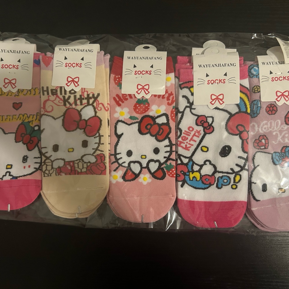 Hello Kitty Kids Socks Set - Pink, Cream, White